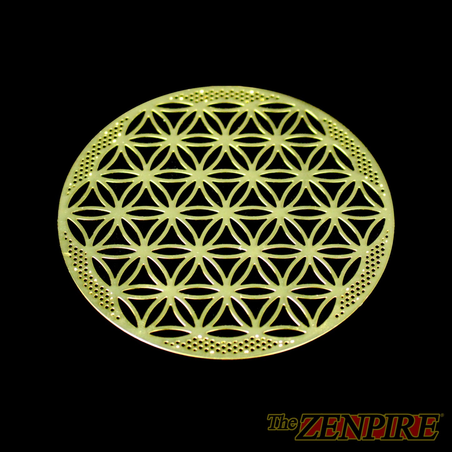 Flower Of Life - Sacred Geometric Disc - Brass Coaster