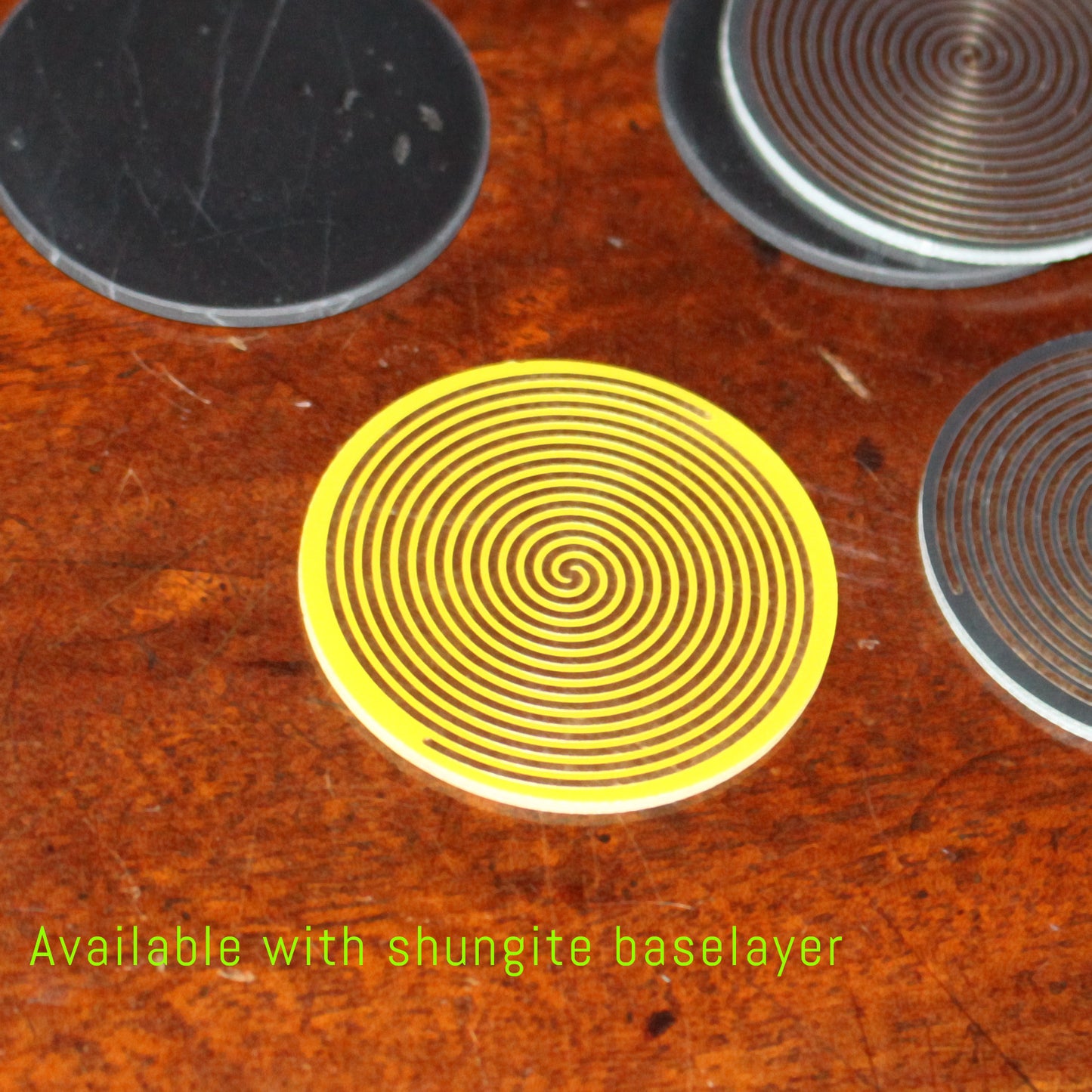 SHUNGITE COIL - ANti-EMF Phone Sticker - Double Archimedean Spiral + Shungite Combo