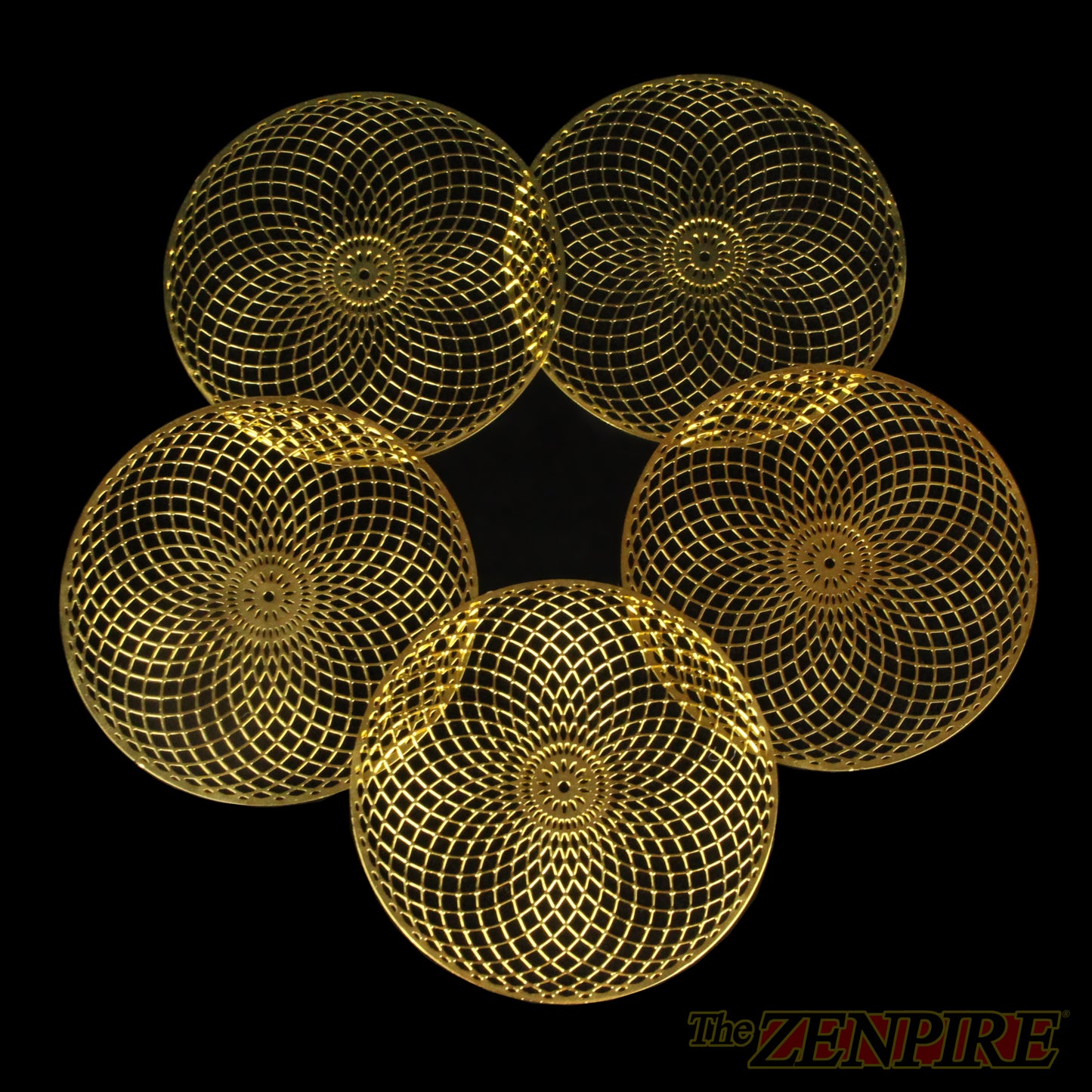 Torus Field - Sacred Geometric Disc - Brass Coaster