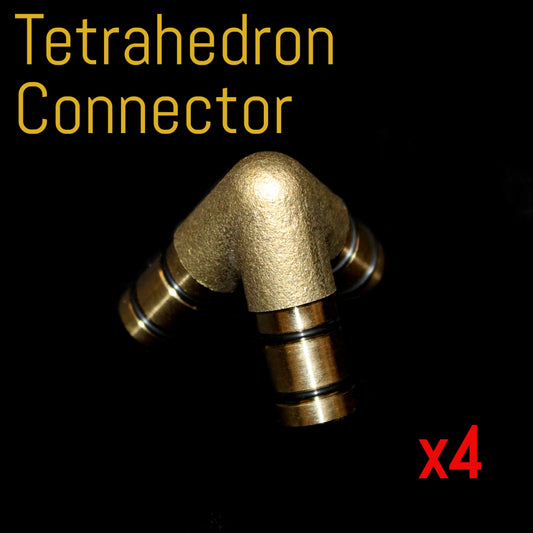 brass tetrahedron pyramid connector
solid copper connector piece used to build your own room-size copper healing tetrahedron pyramid for meditation.