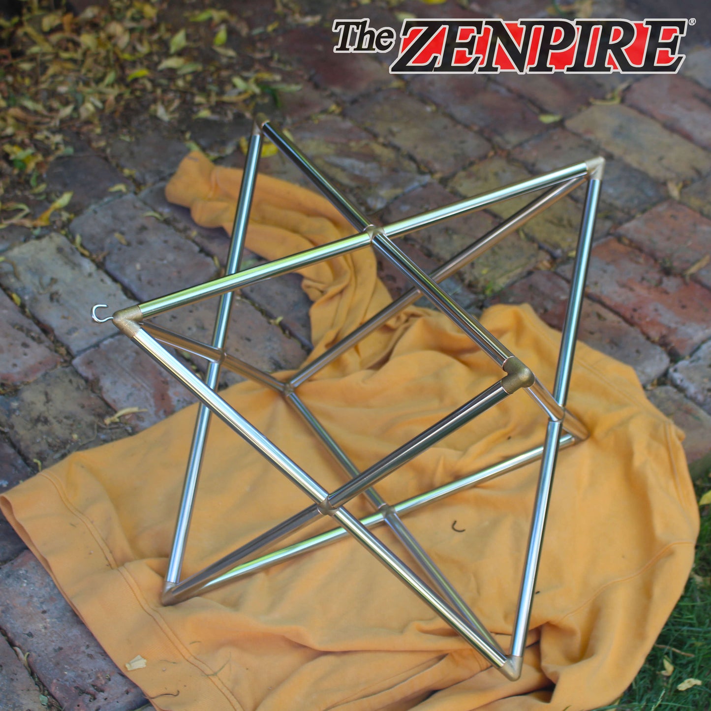 geometric chrome copper merkaba for healing meditation on the floor