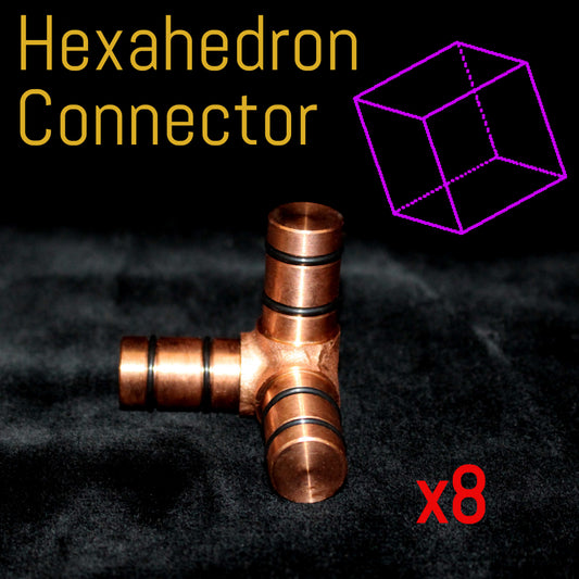 solid copper connector piece used to build your own roomsize copper healing hexahedron pyramid for meditation.