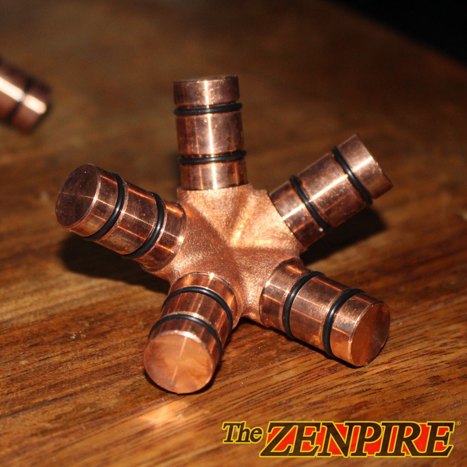 a copper connector piece used to construct copper healing icosahedron pyramids for meditation./