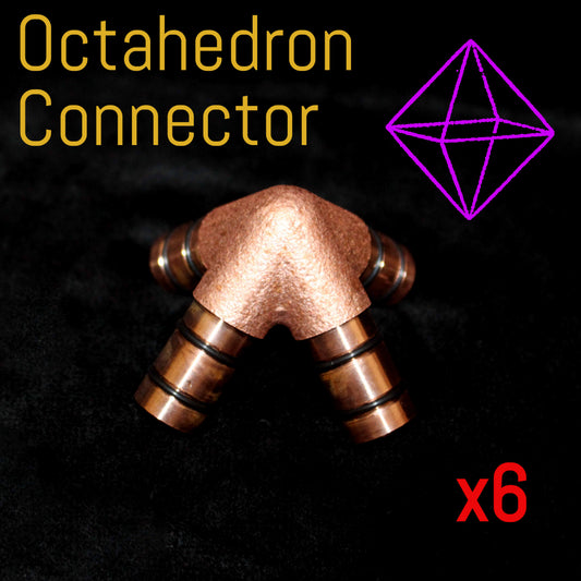 copper octahedron pyramid connector
solid copper connector piece used to build your own room-size copper healing octahedron pyramid for meditation.